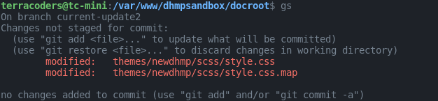 git output indicating my style.css is being saved to the wrong directory