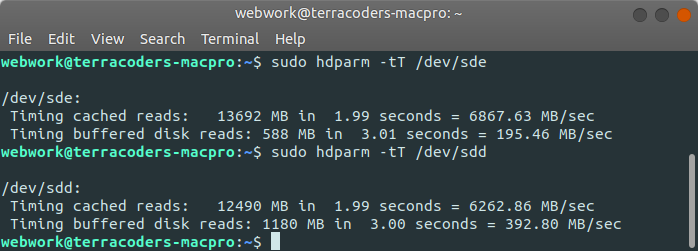 testing my drives read speed x4 pcie slot