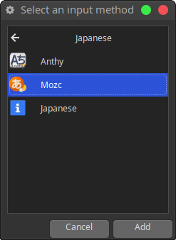 Select the Moz-C input method for Japanese