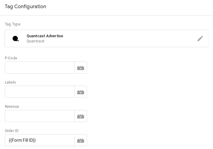 Insert a dataLayer variable into a Quantcast tag