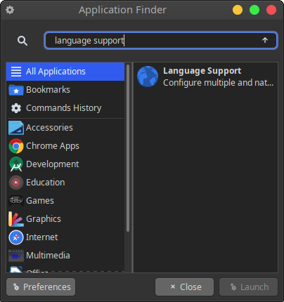 Find your language support settings